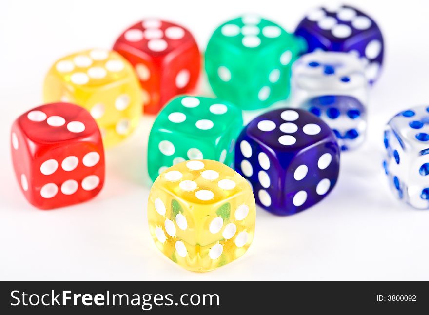 Dices on the white background. Dices on the white background.