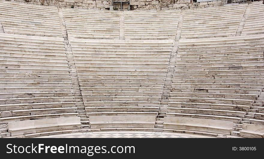 The ancient theater of Herod Atticus Odium, in Athens, Greece. The ancient theater of Herod Atticus Odium, in Athens, Greece