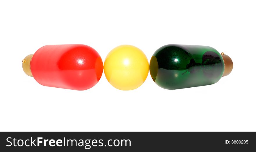Colorful lamps isolated over a white background