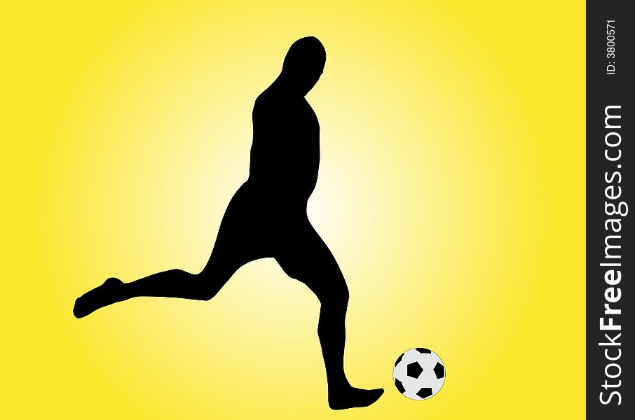 Illustration of a soccer player shooting the ball