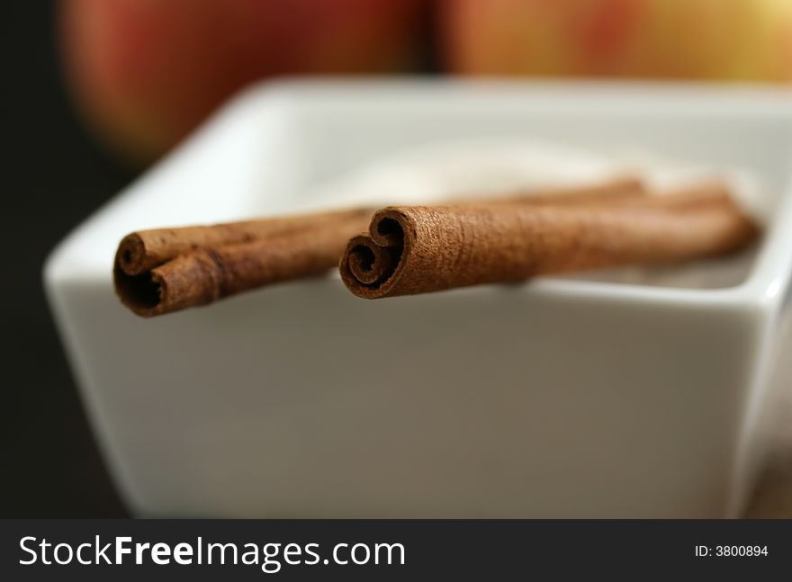 A close up of a cinnamon stick
