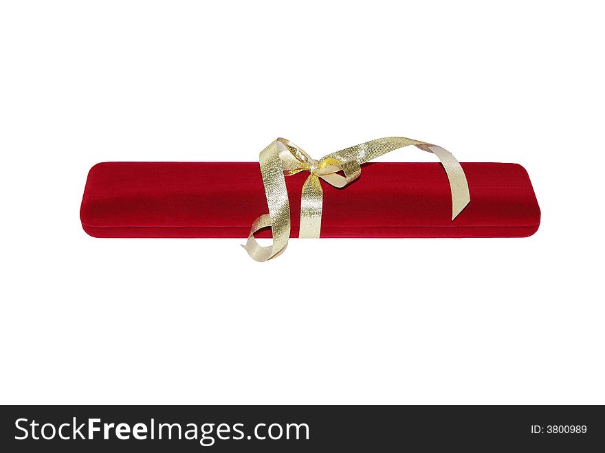 A christmas surprise. The red velvet case whith gold ribbon