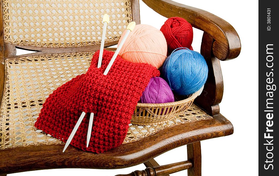 Yarn for knitting. Knitting at many people is a hobby