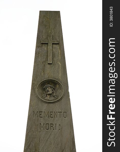 Memento mori. old statue in cemetery