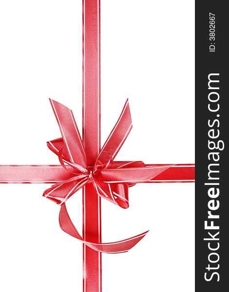 Red ribbon and bow isolated. Red ribbon and bow isolated.