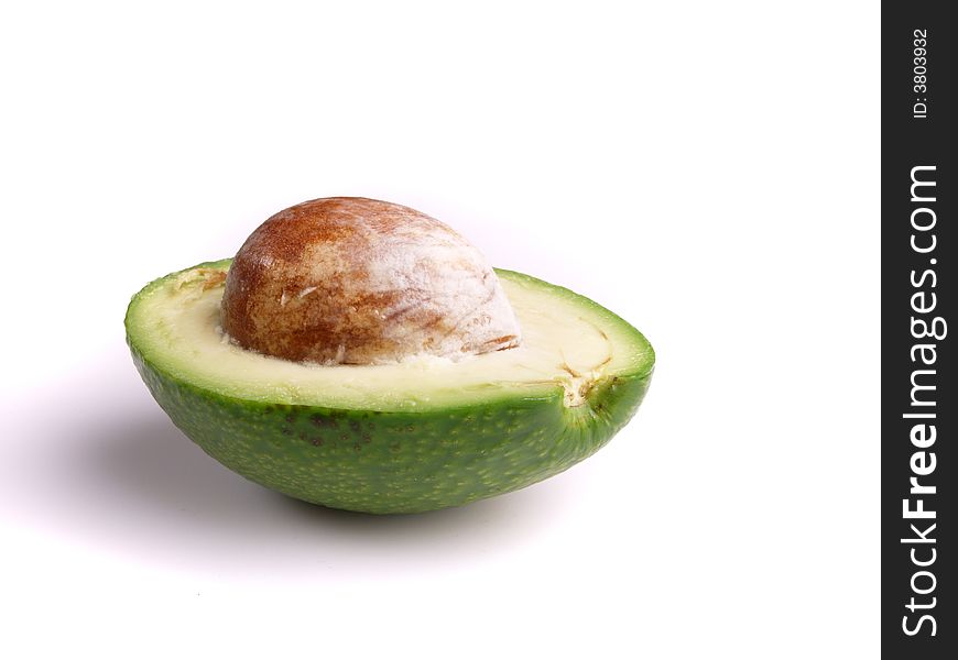 Half avocado isolated on white background. Half avocado isolated on white background