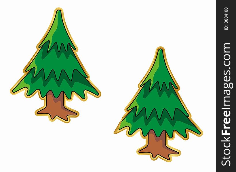 Christmas tree sticker, normal and peeling version