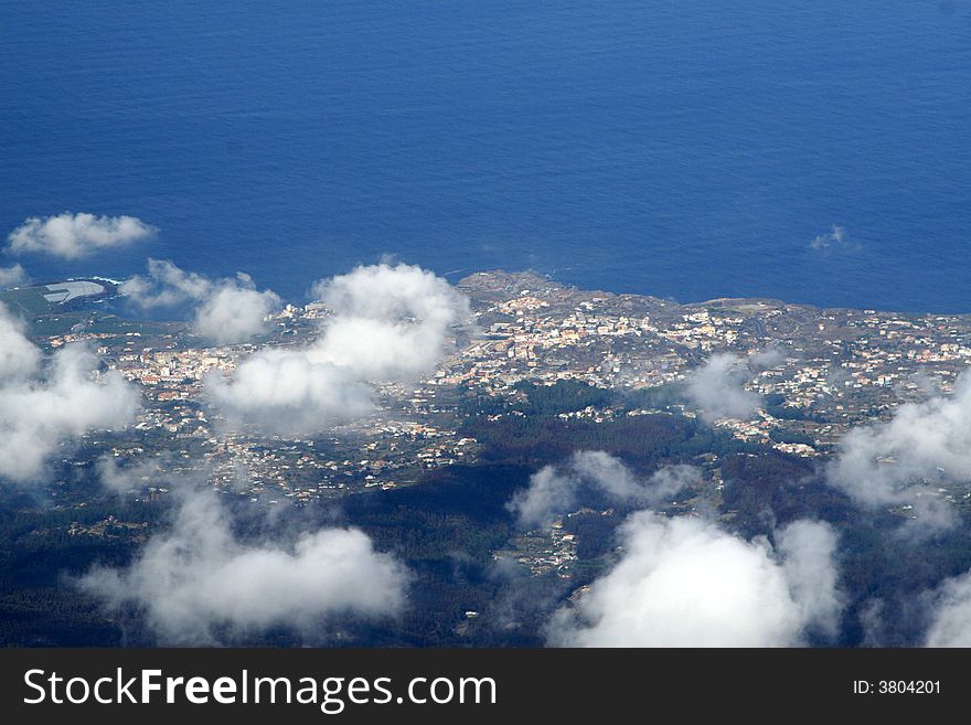 Coast from sky,taken on El Teide,tenerife