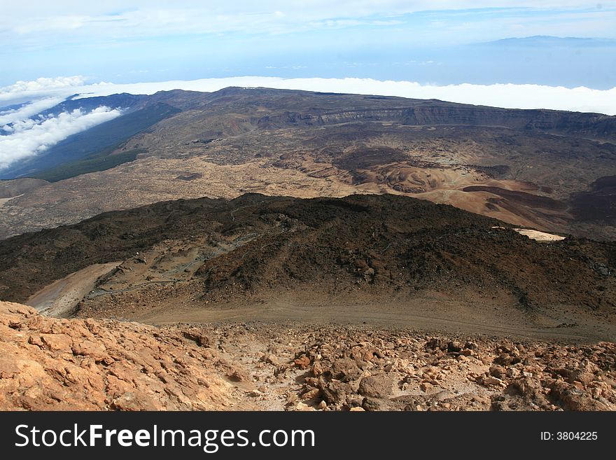 Volcano large caldera,Spain,Tenerife