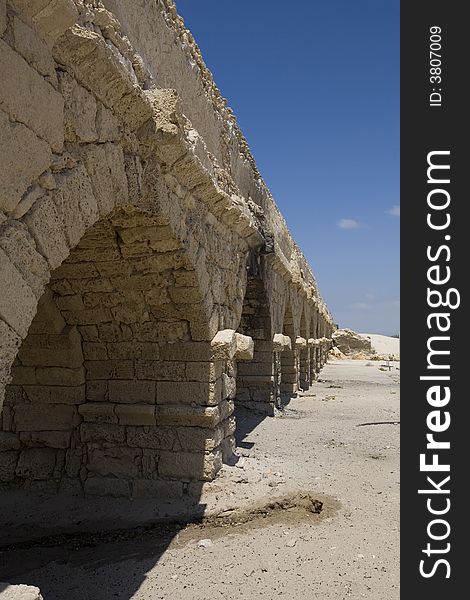 Roman aqueduct at Caesarea, site of the great port of Herod