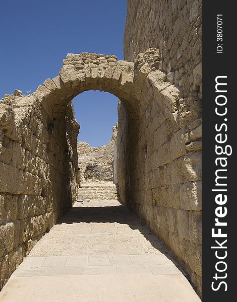 Arch at ruins of Caesarea, site of the great port of Herod the Great