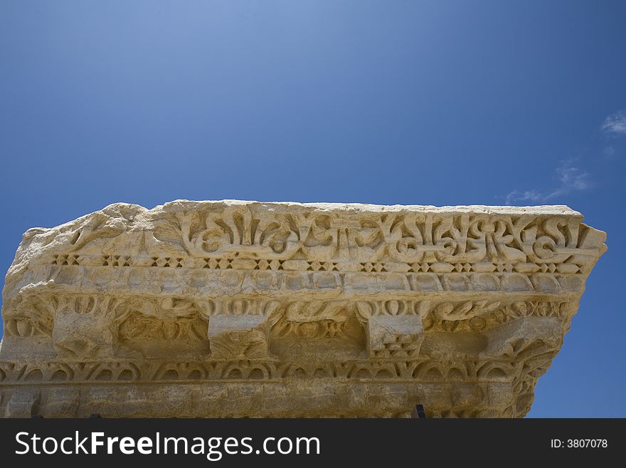 Details of frieze of a Roman column Caesarea