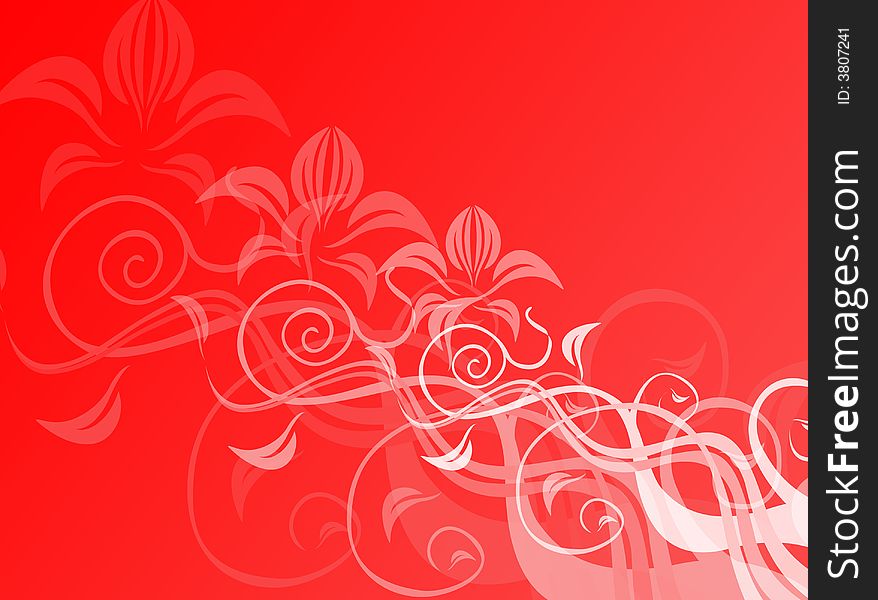 Floral decoration in red for a colorful background. Floral decoration in red for a colorful background
