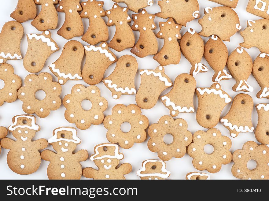 Christmas gingerbread cookies- snowmen, bells, pigs