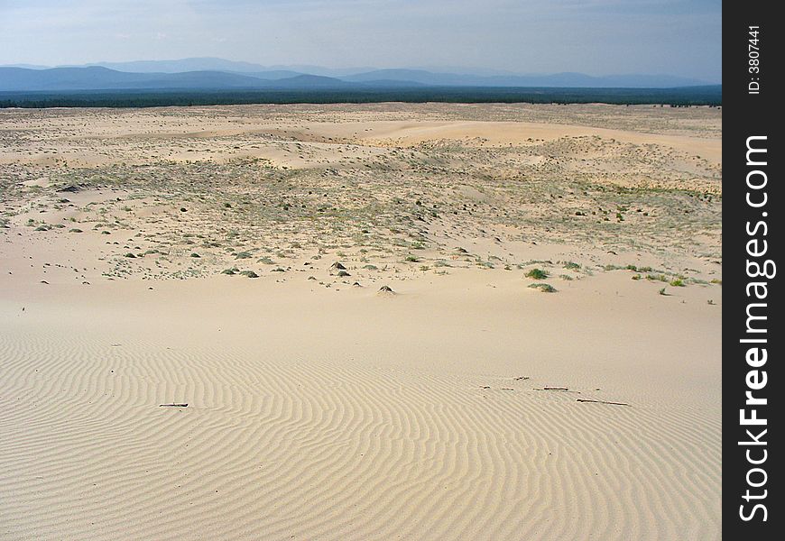 Chara sands. Desert landscape sand sun