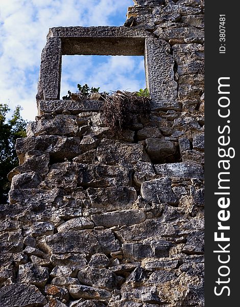 Stone window - ruins