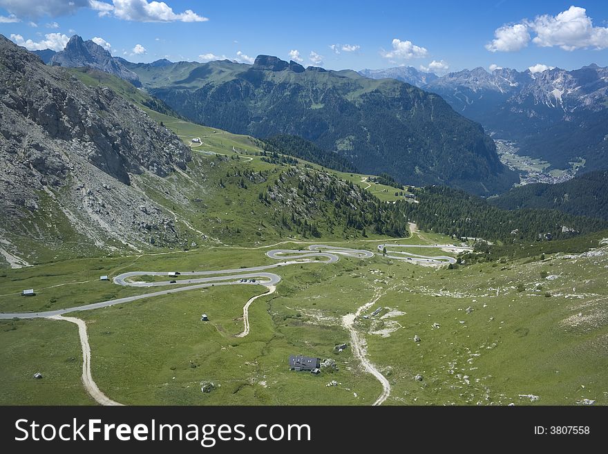 Beautiful summer mountain landscape in Italian Dolomites