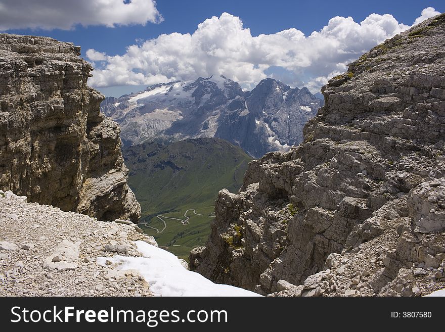 Beautiful summer mountain landscape in Italian Dolomites
