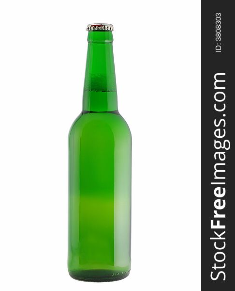Bottle of beer. Isolated on a white background without labels