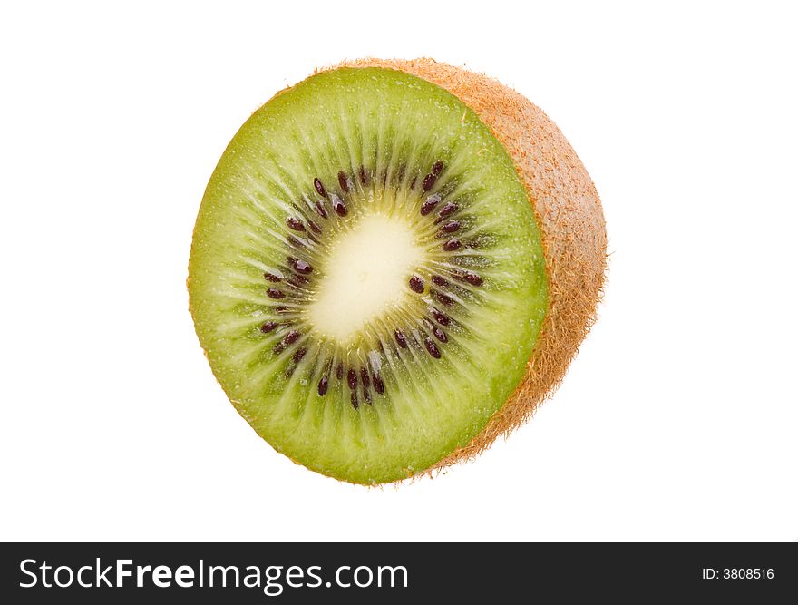 Sliced kiwi isolated on white background, no shadow