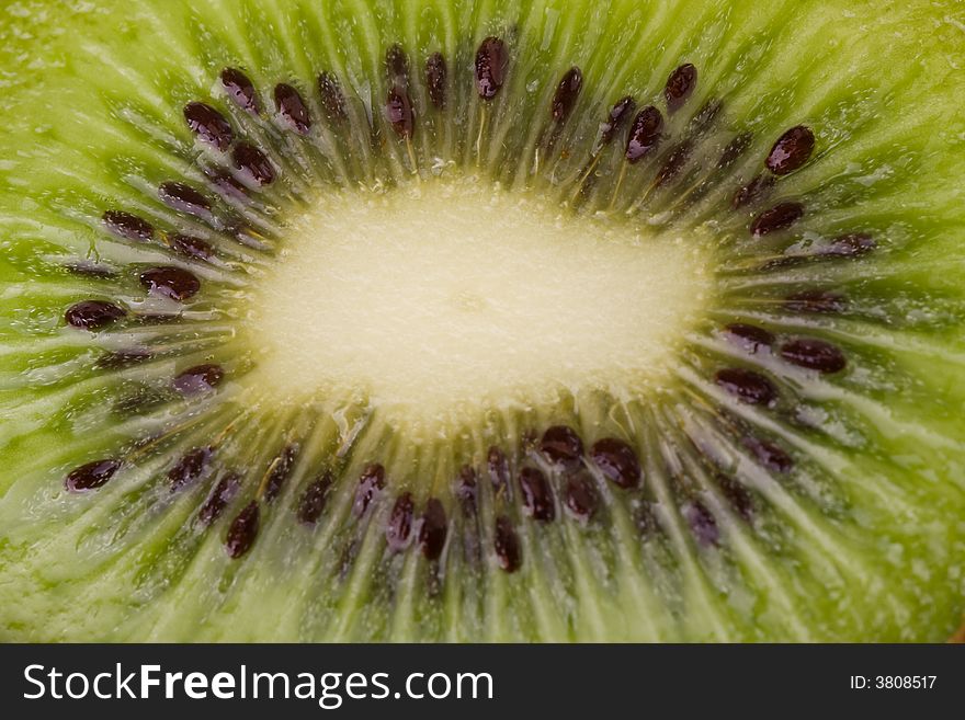 Fresh kiwi in detail - macro. Fresh kiwi in detail - macro
