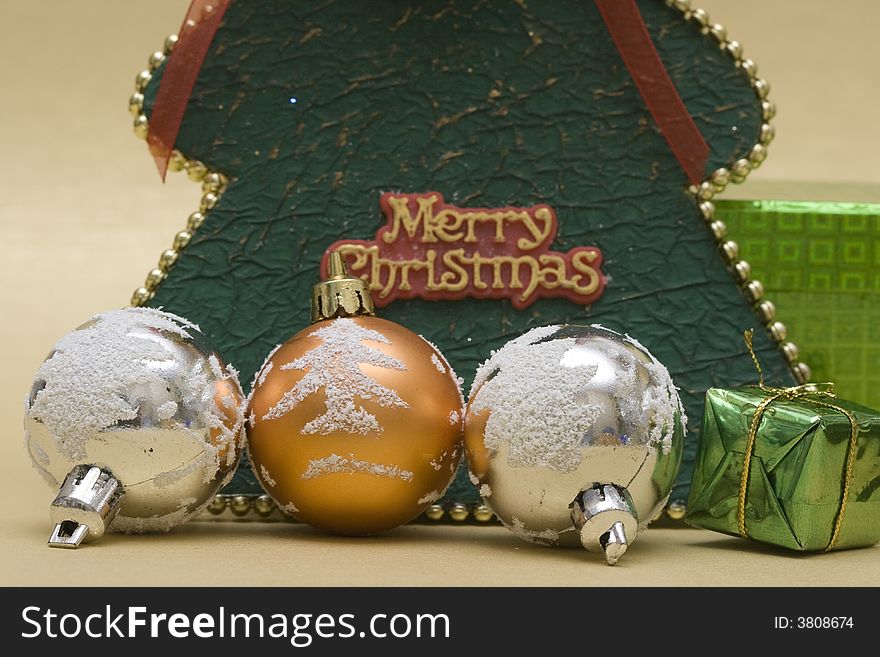 Festive balls and Christmas tree