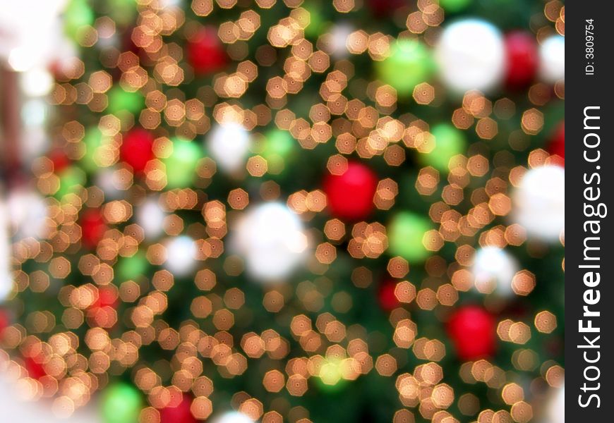 Christmas Tree Lights Abstract Background