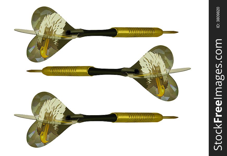Darts with Bald Eagle feathers useful for USA themes