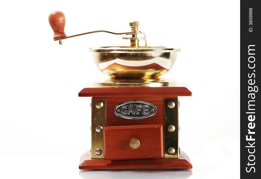 An image of isolated coffee mill. An image of isolated coffee mill