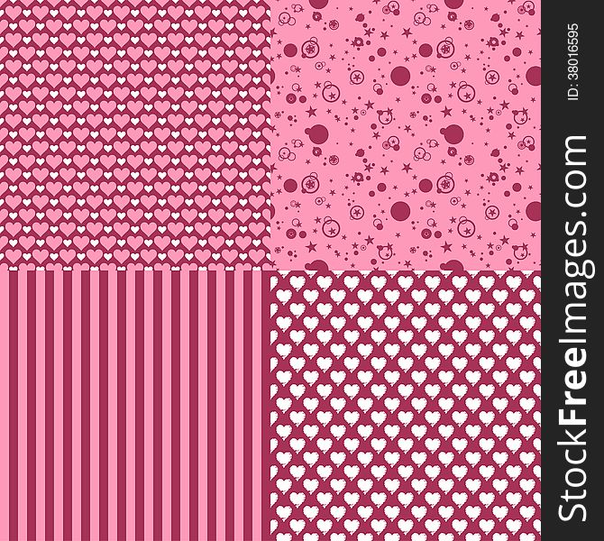 Vector set of romantic pattern. Vector set of romantic pattern