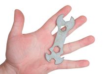 Holding Wrench Royalty Free Stock Images Holding Wrench Royalty Free Stock Images