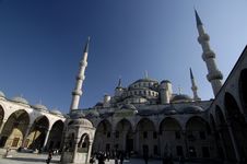 Inner Yard Of The Blue Mosque Royalty Free Stock Photos