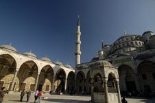 Inner Yard Of The Blue Mosque Royalty Free Stock Photo
