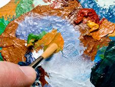 Paint Brush And Palette Stock Photo Paint Brush And Palette Stock Photo