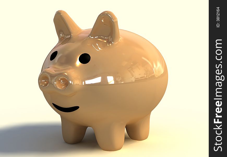 A 3d composition of piggy bank