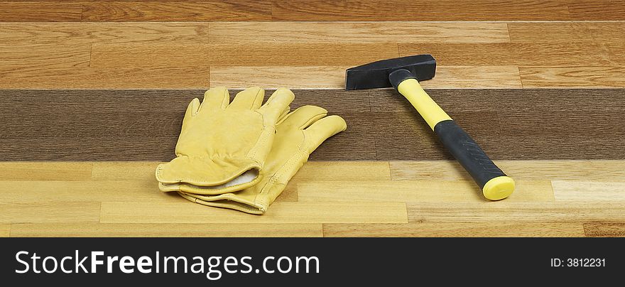 Hammer and gloves