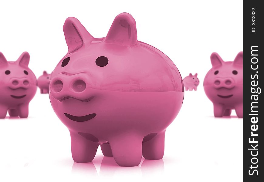 A 3d composition of piggy bank