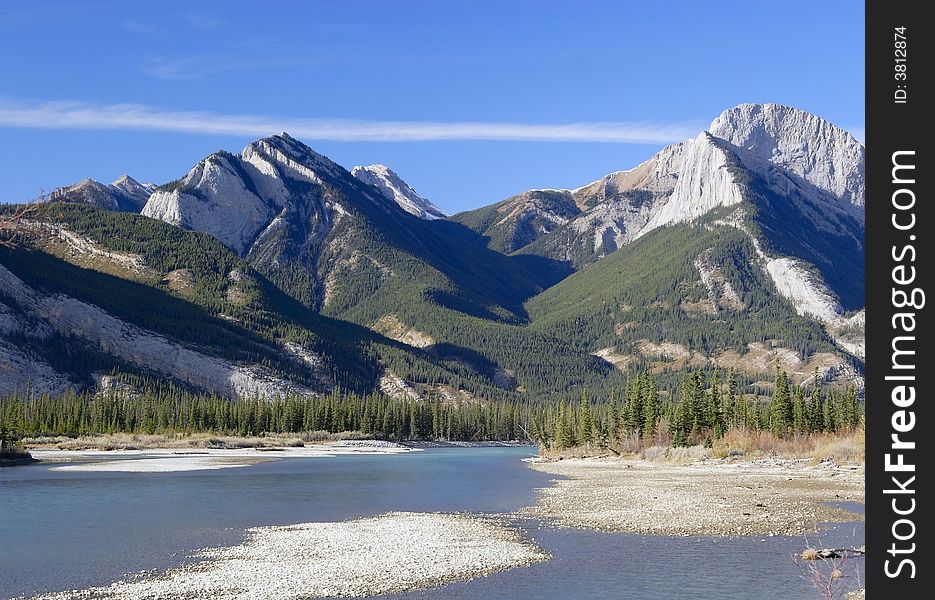 Athabasca River in Jasper National Park, Alberta.