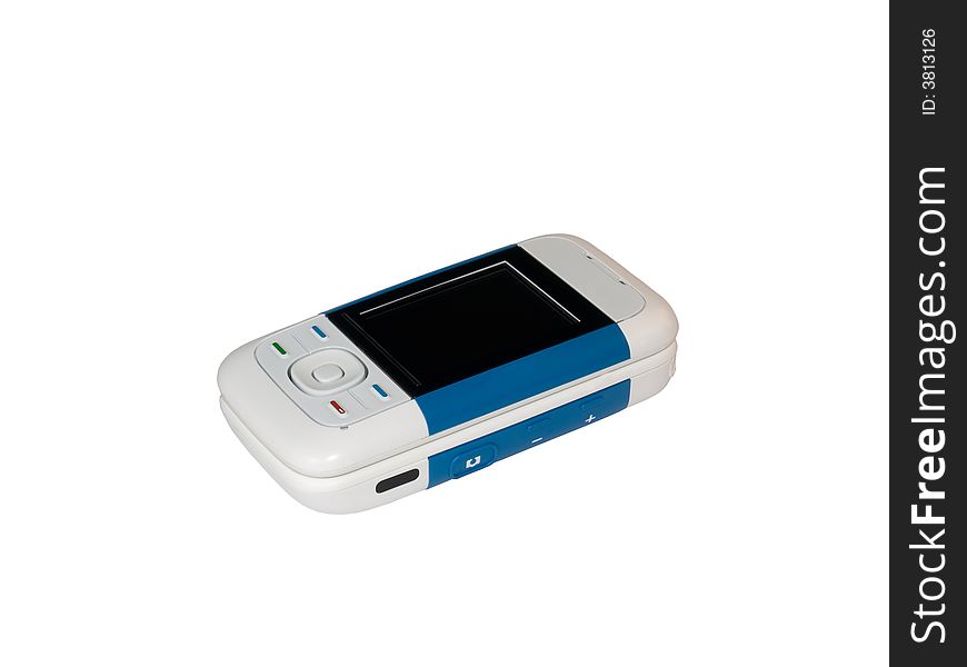 The isolated image of the slider cell phone with clipping path