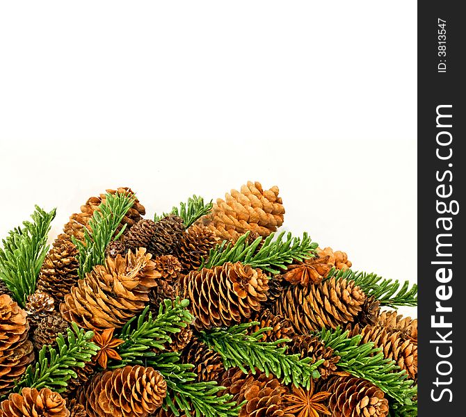 Traditional Christmas wreath made from pine cones. Traditional Christmas wreath made from pine cones