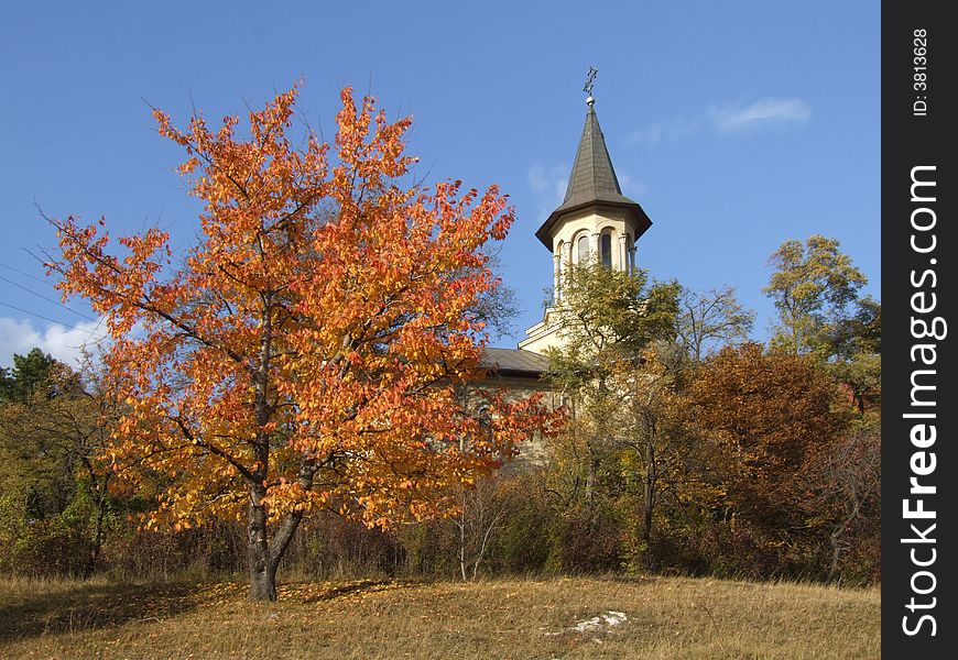Autumn Landscape With Church