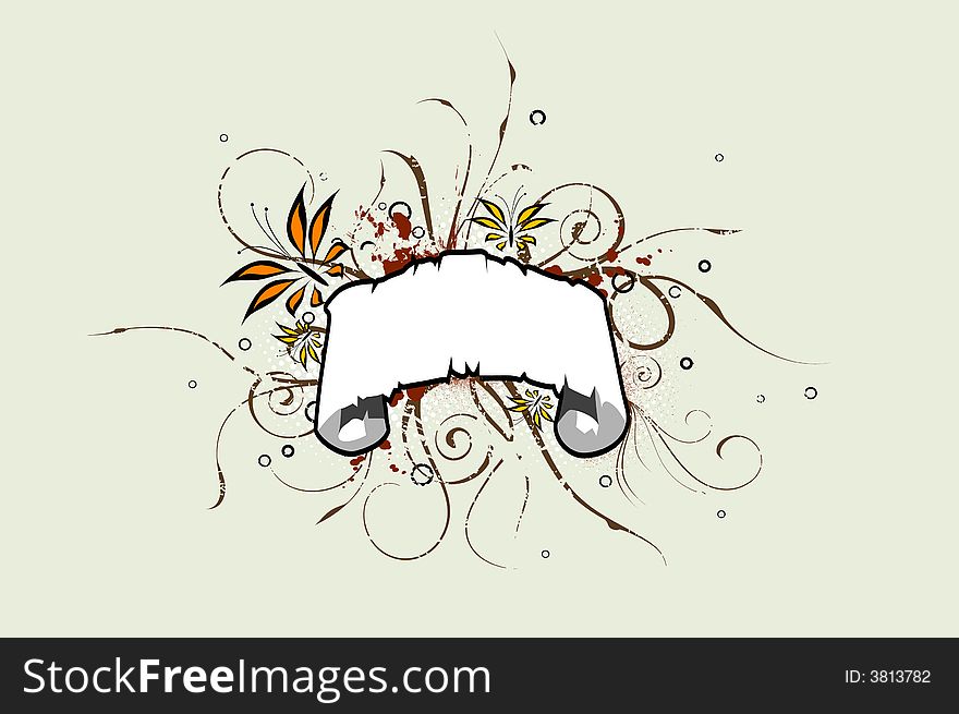 Abstract  illustration floral banner. Abstract  illustration floral banner