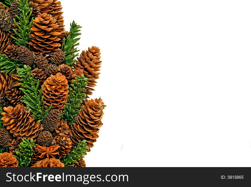 Traditional Christmas wreath made from pine cones. Traditional Christmas wreath made from pine cones