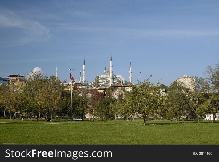 The view of Blue Mosque in Istanbul, Turkey