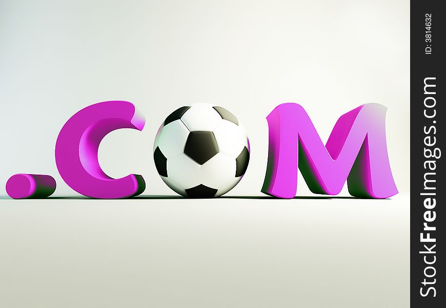 Domain .com with a soccer ball. internet and soccerl concept. Domain .com with a soccer ball. internet and soccerl concept