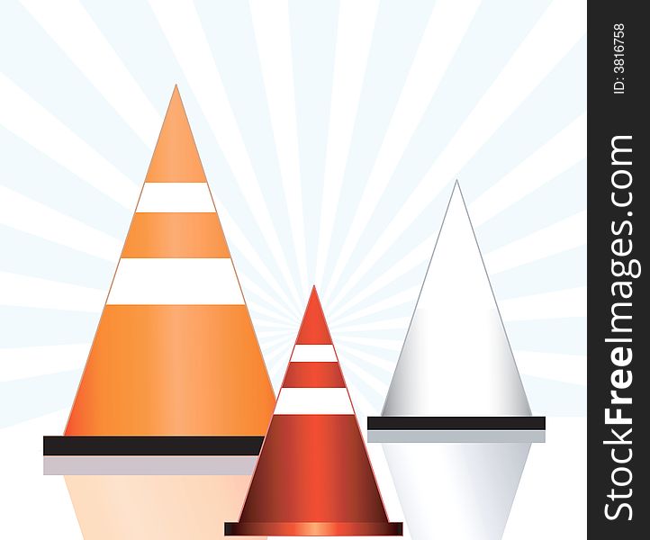 Illustration of three rod divider cones