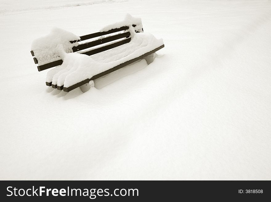 Bench In Snow