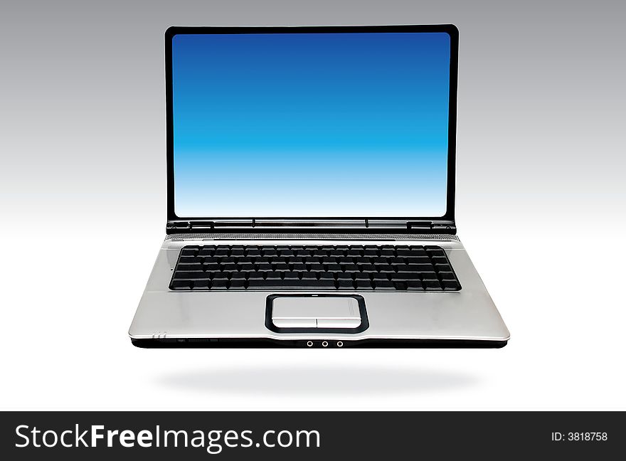 Laptop computer image on the white background