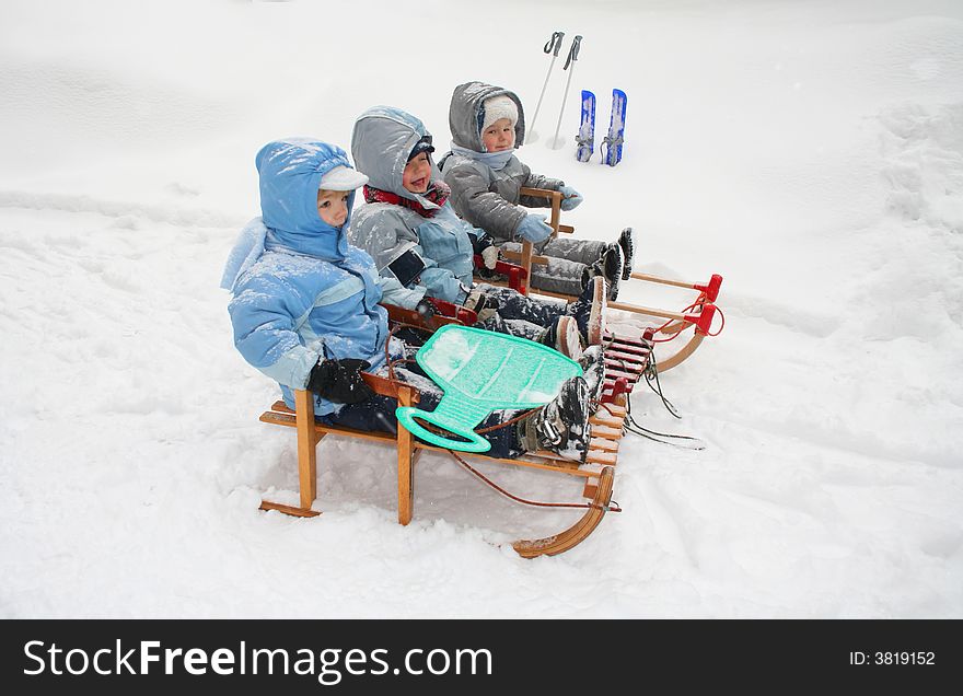 Boys On Sled