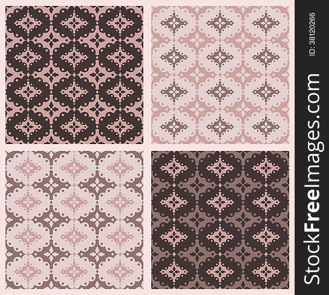 Scalloped lace seamless vector patterns